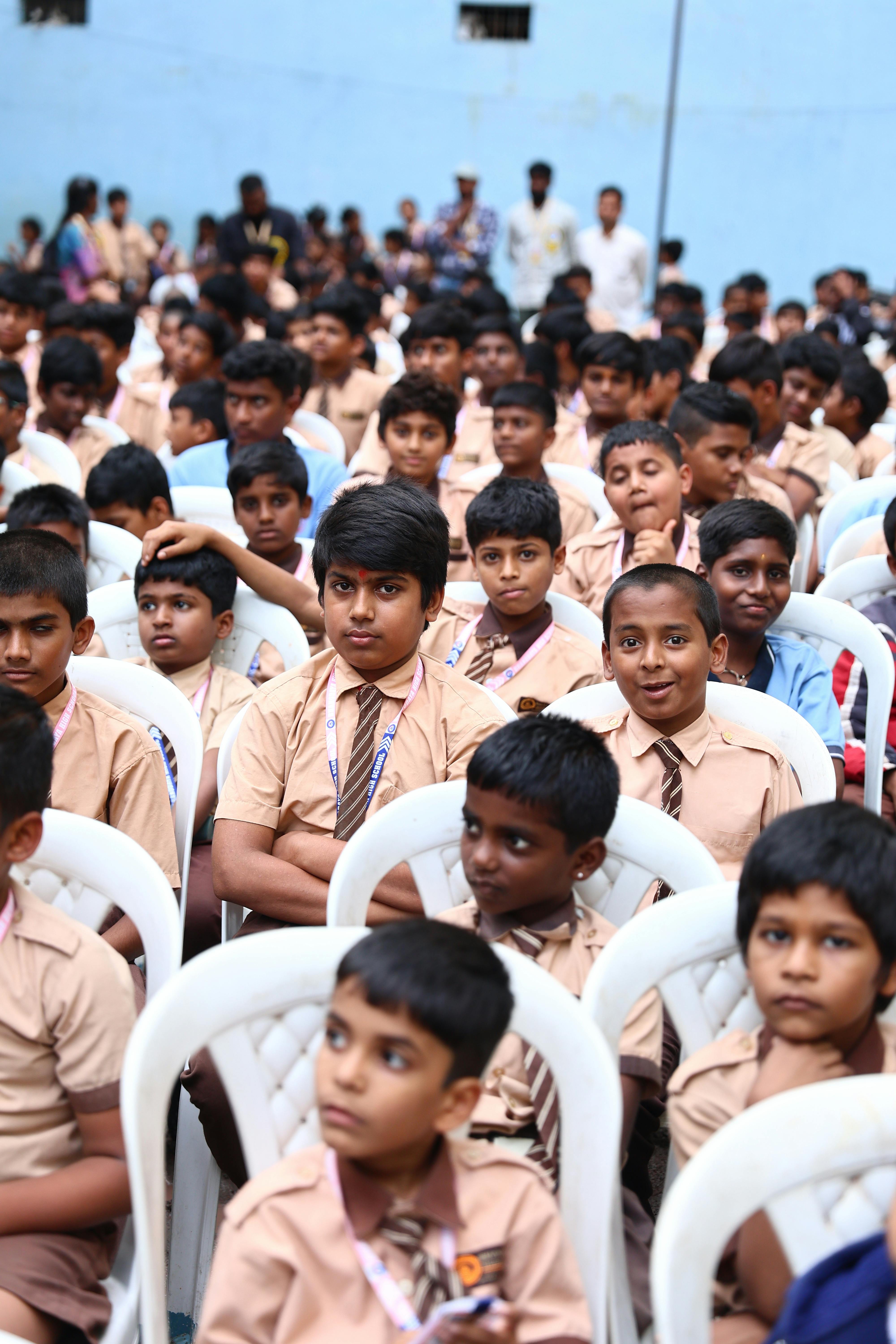 Students at St. Theresa's Matric. (Hr. Sec. School)