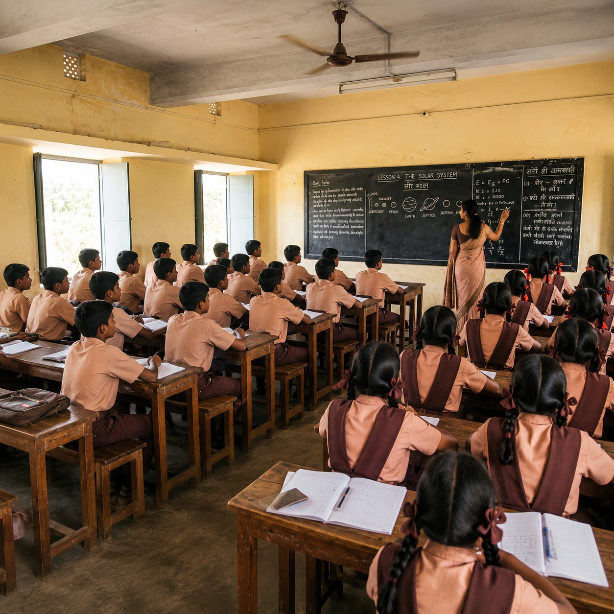 Students learning at St. Theresa's